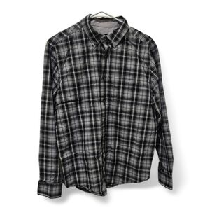George Men's Monochrome Plaid Button Down Shirt